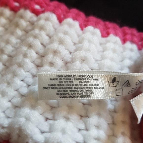 Aeropostale women's pink and white stripe cowl scarf, New - Picture 3 of 3